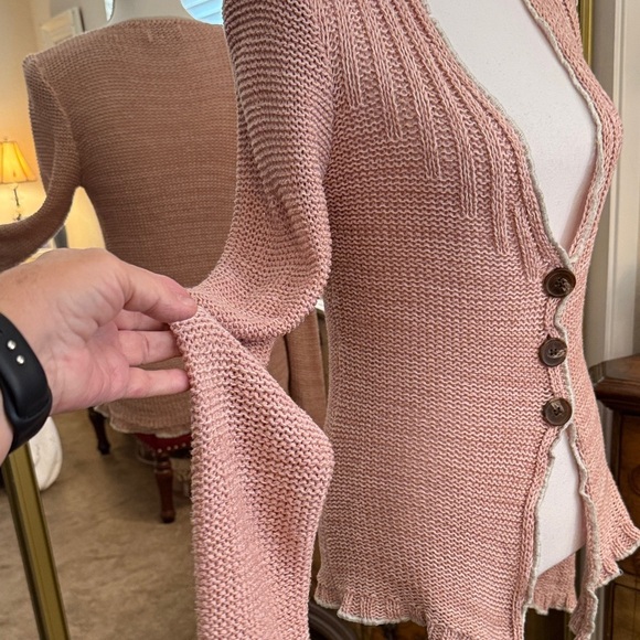 Kimchi Blue Blush Pink Ruffled Cardigan - Picture 3 of 11